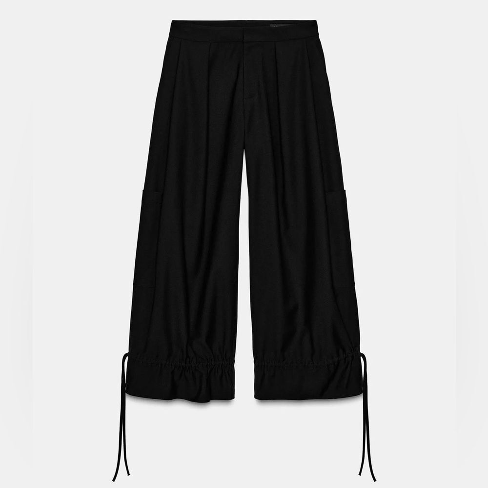ZARA ZW COLLECTION CARGO PANTS WITH BOWS - Picture 3 of 8